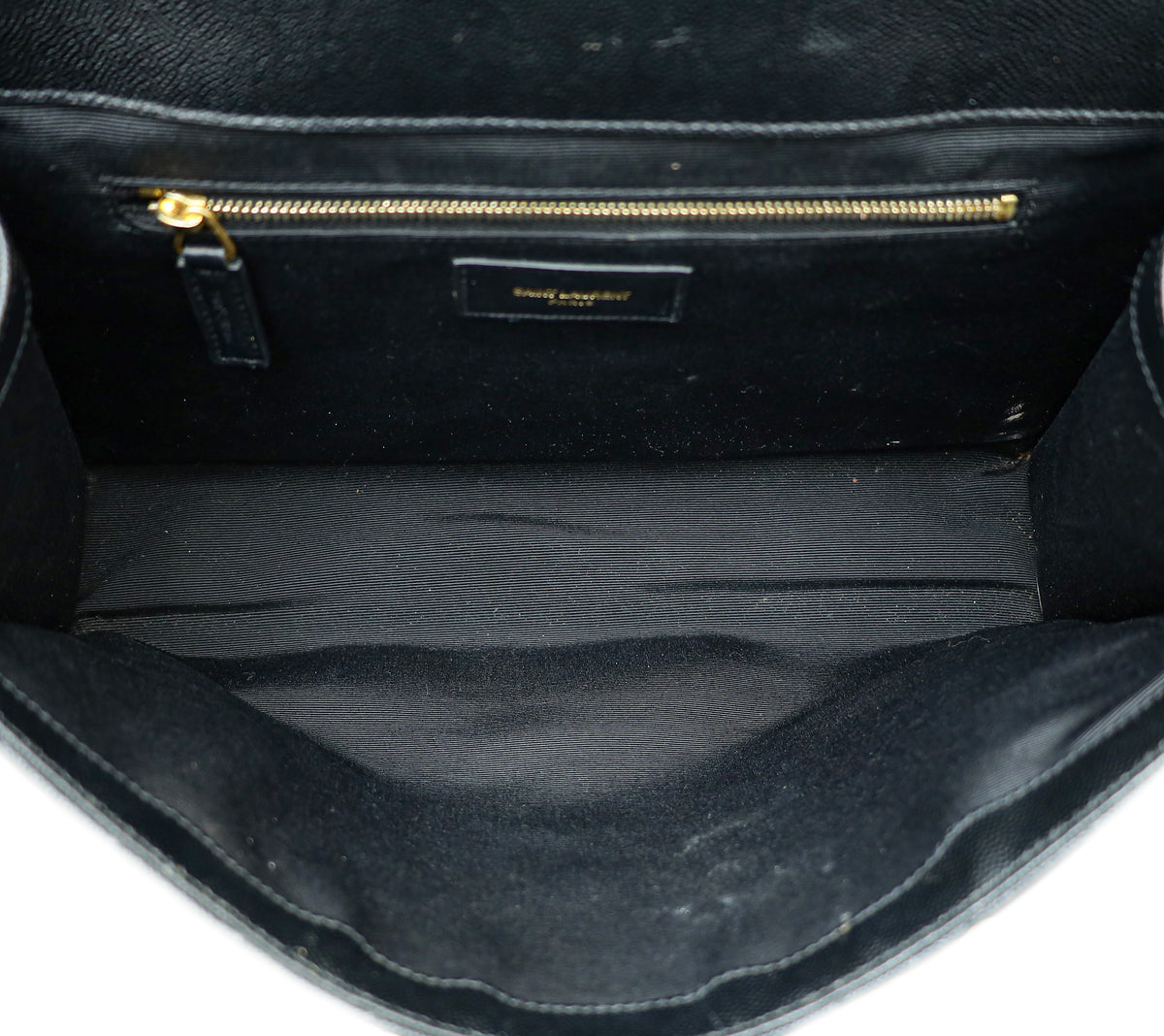 YSL Black Monogram Chevron Large Satchel Bag