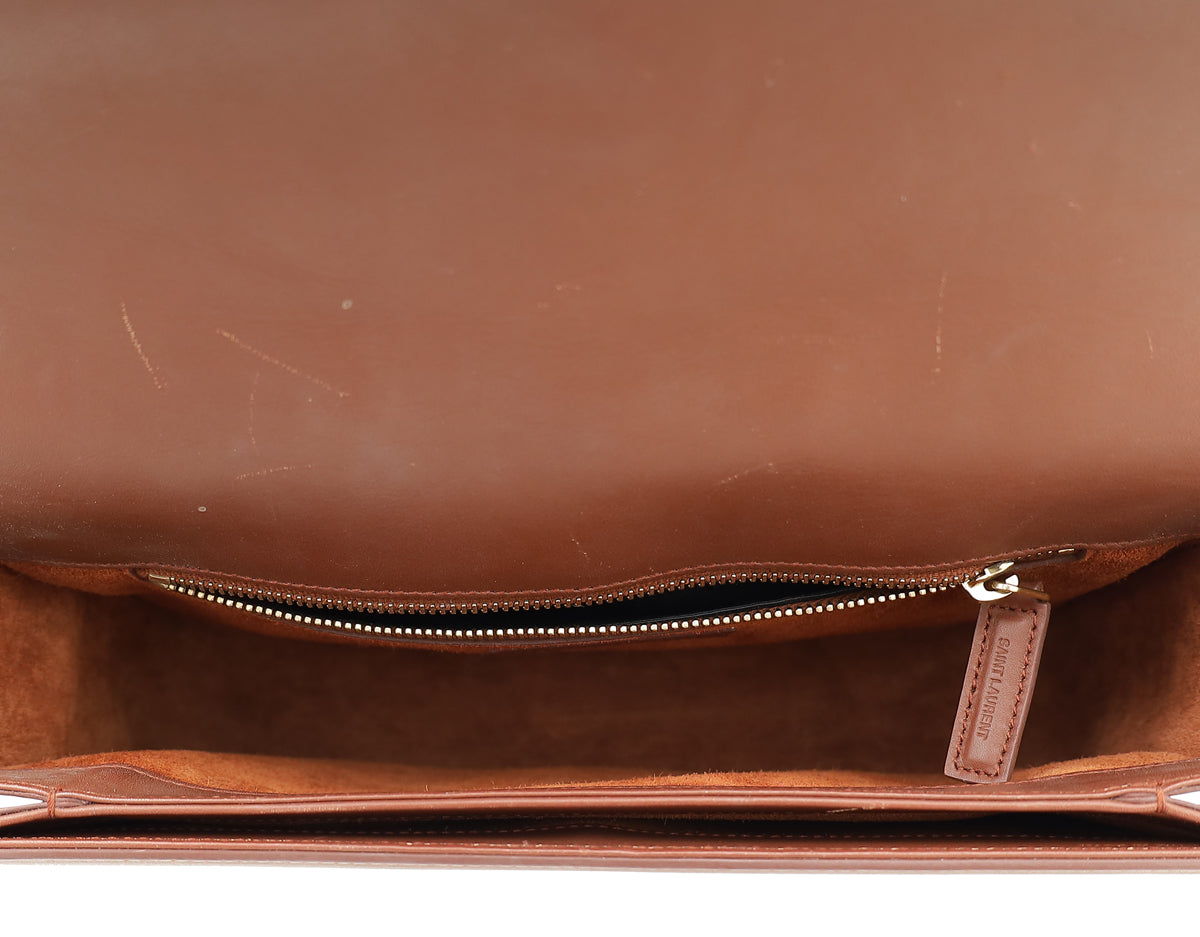 YSL Brown Monogram Universite Medium Bag