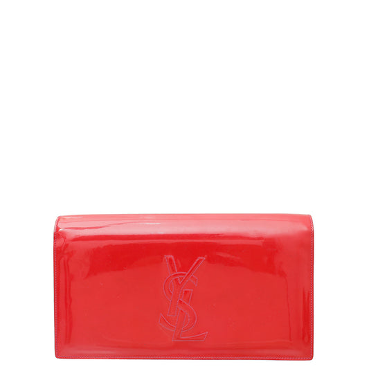 YSL Red Monogram Clutch