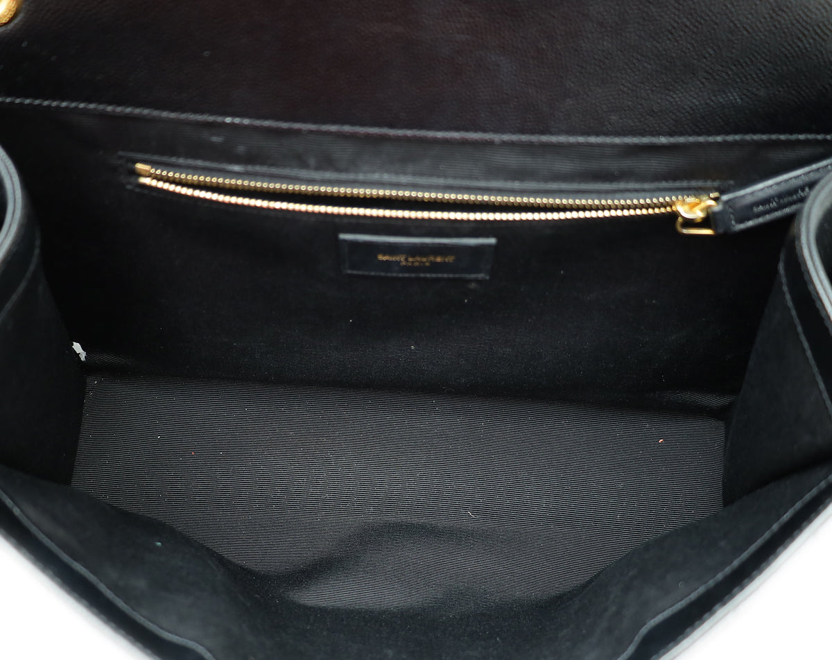 YSL Black Monogram Envelope Large Satchel Bag