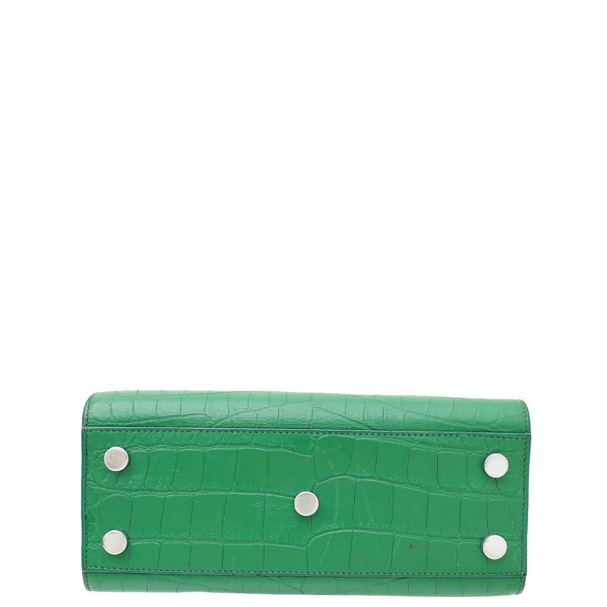 YSL Green Croco Embossed Sac De Jour Nano Bag