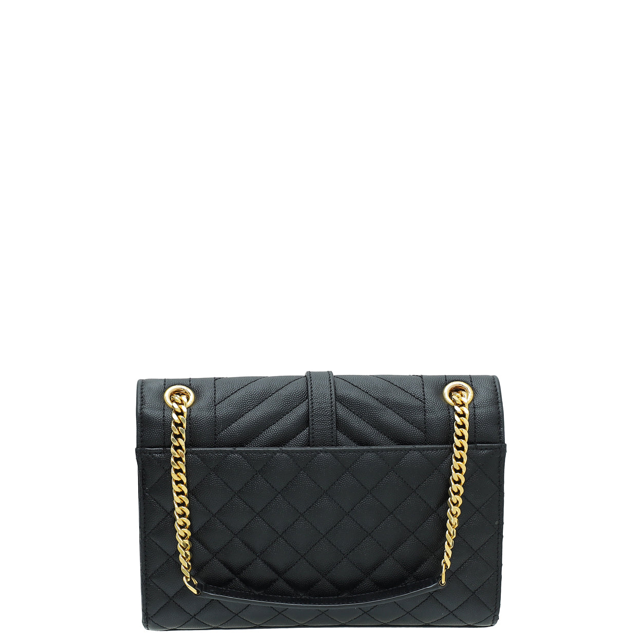 YSL Black Mixed Quilt Envelope Flap Medium Bag