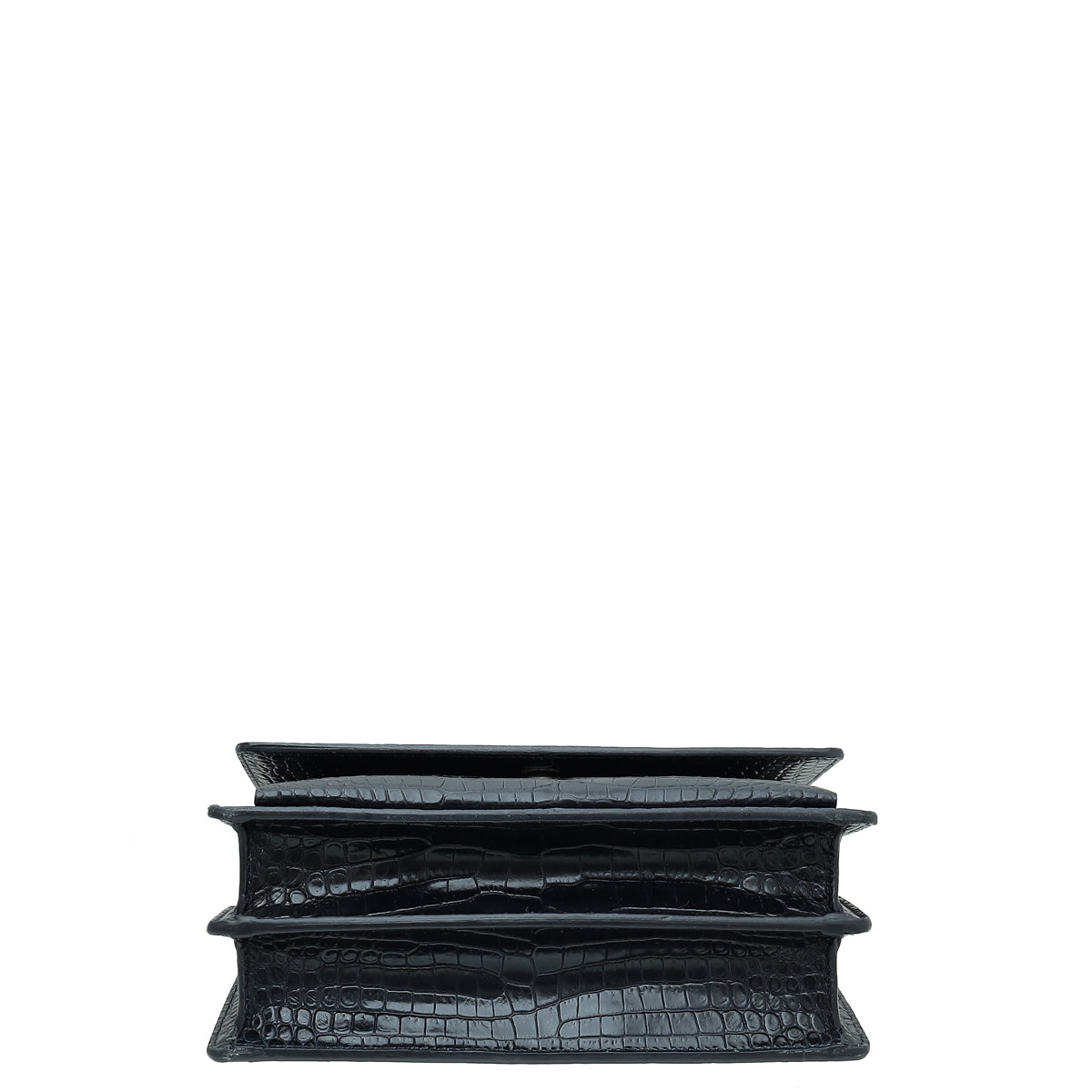 YSL Indigo Blue Sunset Croco Embossed Medium Bag