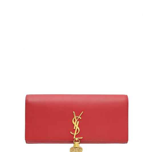 YSL Red Kate Tassel Clutch