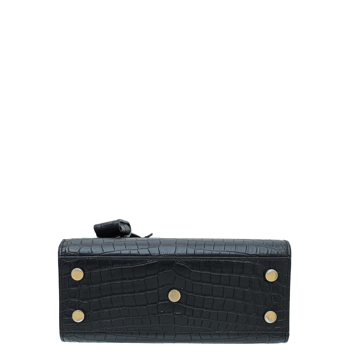 YSL Black Croc Embossed Nano Sac De Jour Bag