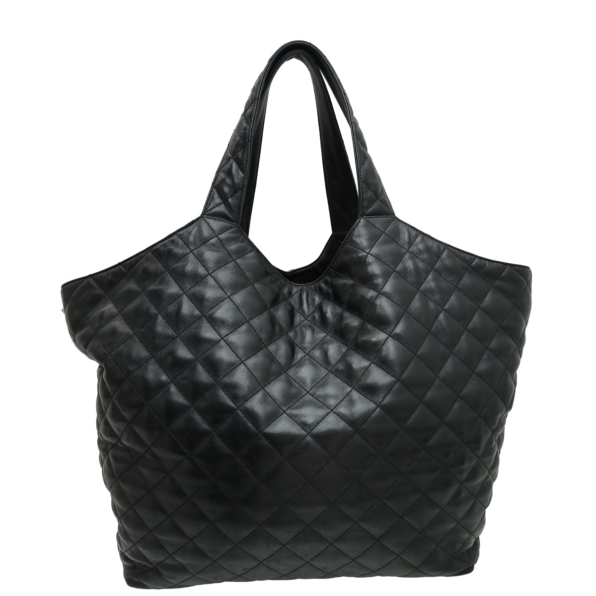 YSL Black Quilted ICARE Maxi Shopping Tote Bag