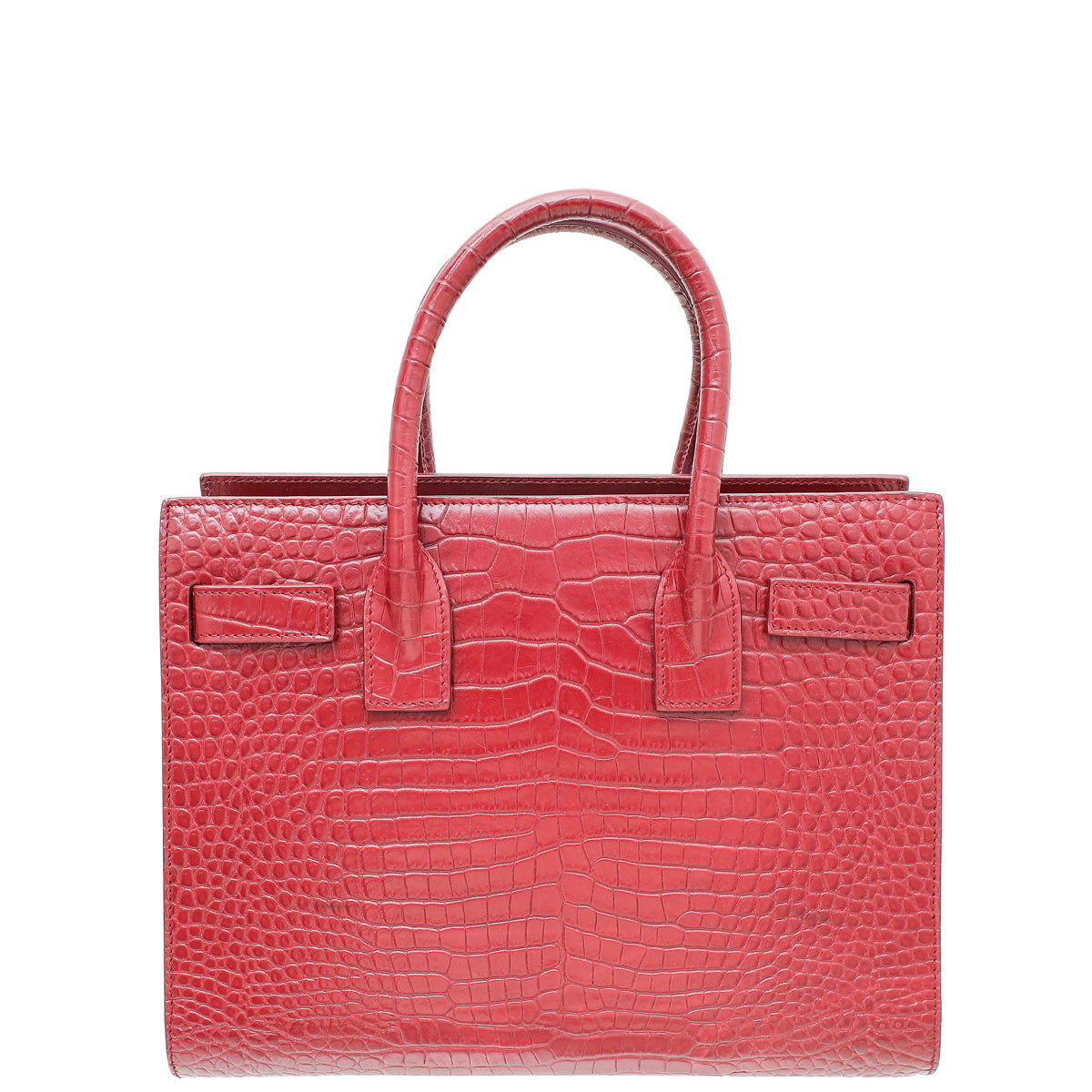 YSL Burgundy Croc Sac De Jour Baby Bag