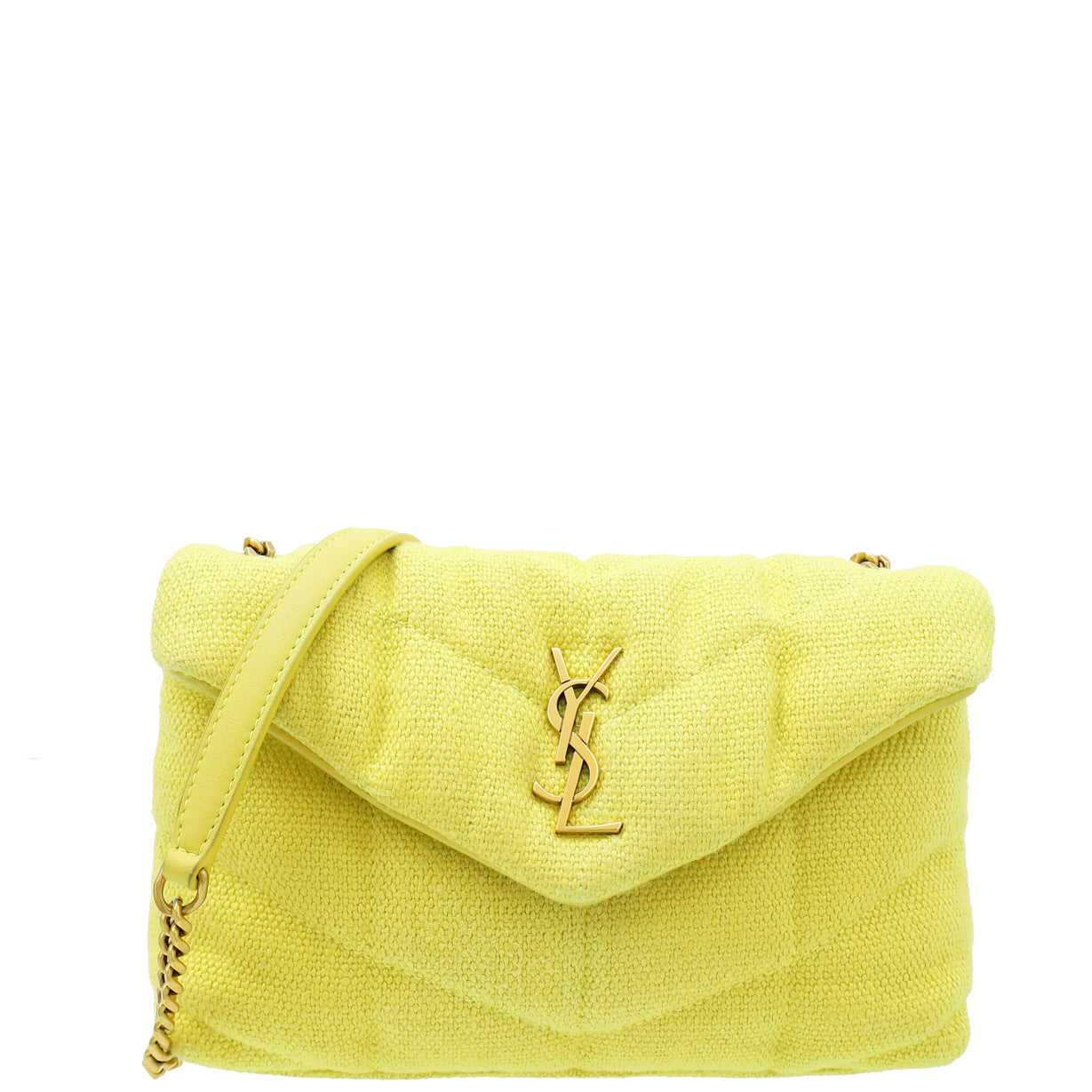 YSL Yellow Puffer Toy Fabric Shoulder Bag