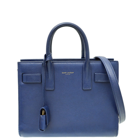 YSL Navy Blue Sac De Jour Nano Bag