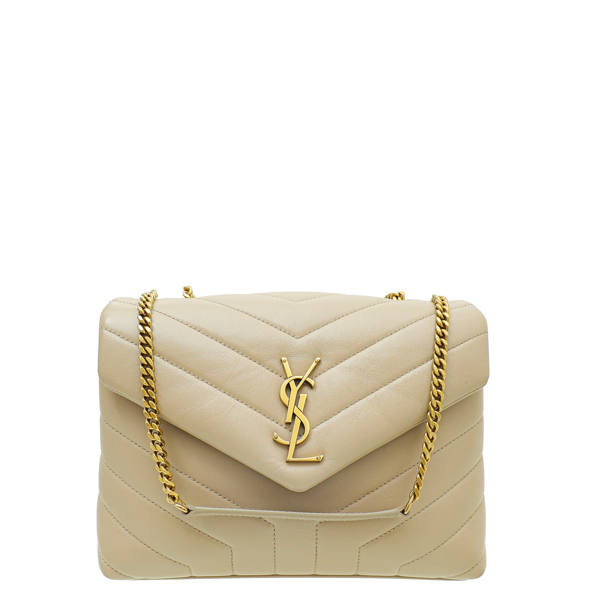 YSL Beige LouLou Flap Small Bag