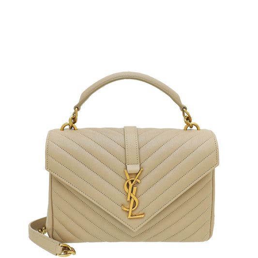 YSL Nude Monogram College Medium Shoulder Bag