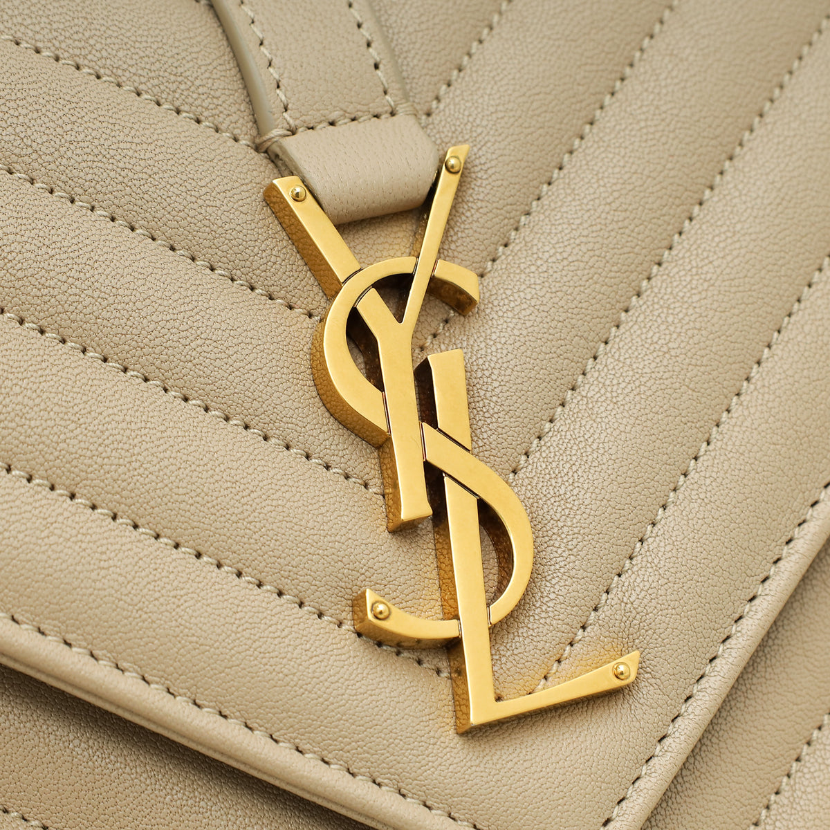 YSL Nude Monogram College Medium Shoulder Bag