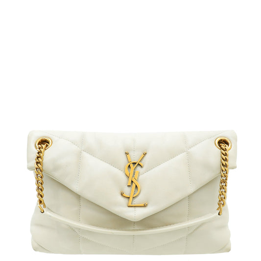 YSL Blanc Vintage Loulou Puffer Small Shoulder Bag