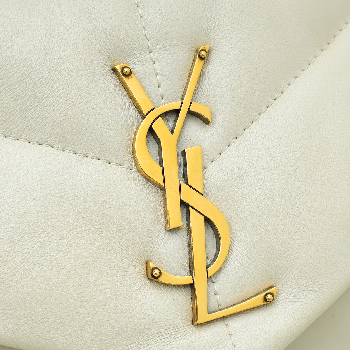 YSL Blanc Vintage Loulou Puffer Small Shoulder Bag