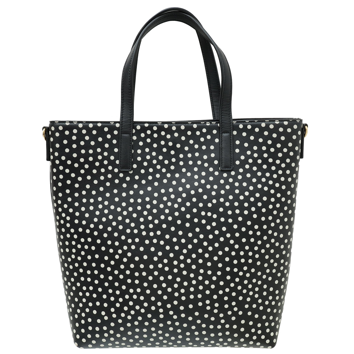 YSL Bicolor Polka Dot North South Toy Shopping Tote Bag