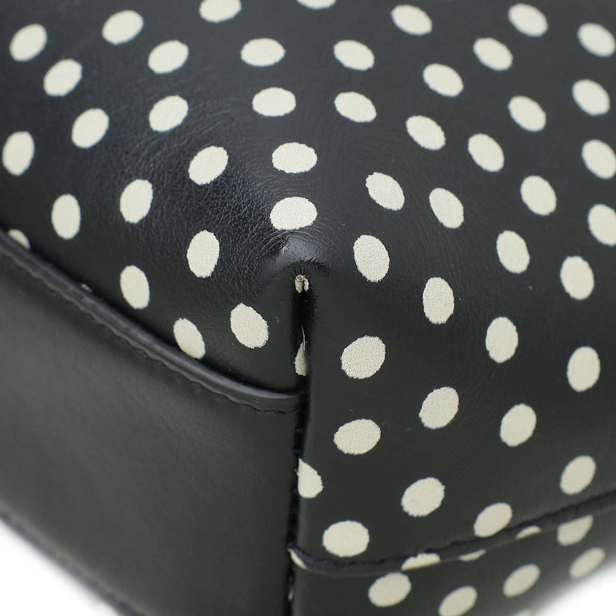 YSL Bicolor Polka Dot North South Toy Shopping Tote Bag