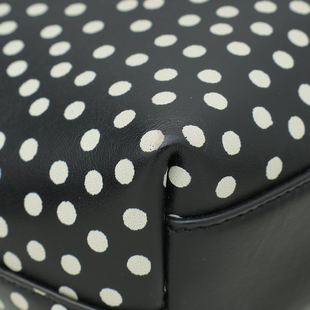 YSL Bicolor Polka Dot North South Toy Shopping Tote Bag