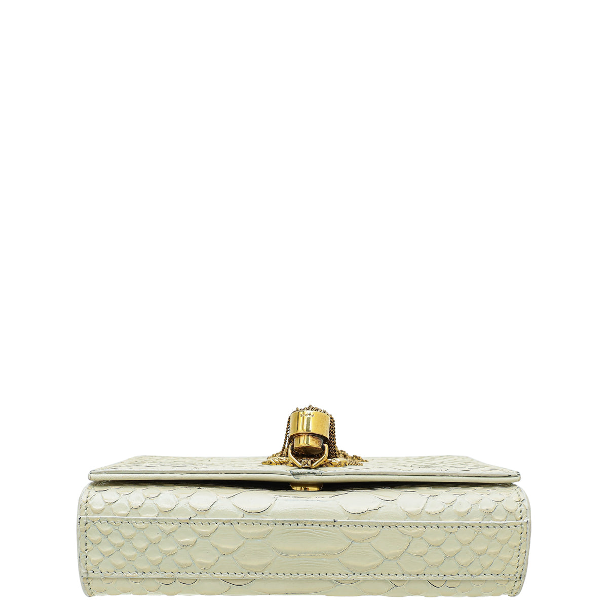 YSL Cream Kate Tassel Python Embossed Mini Shoulder Bag