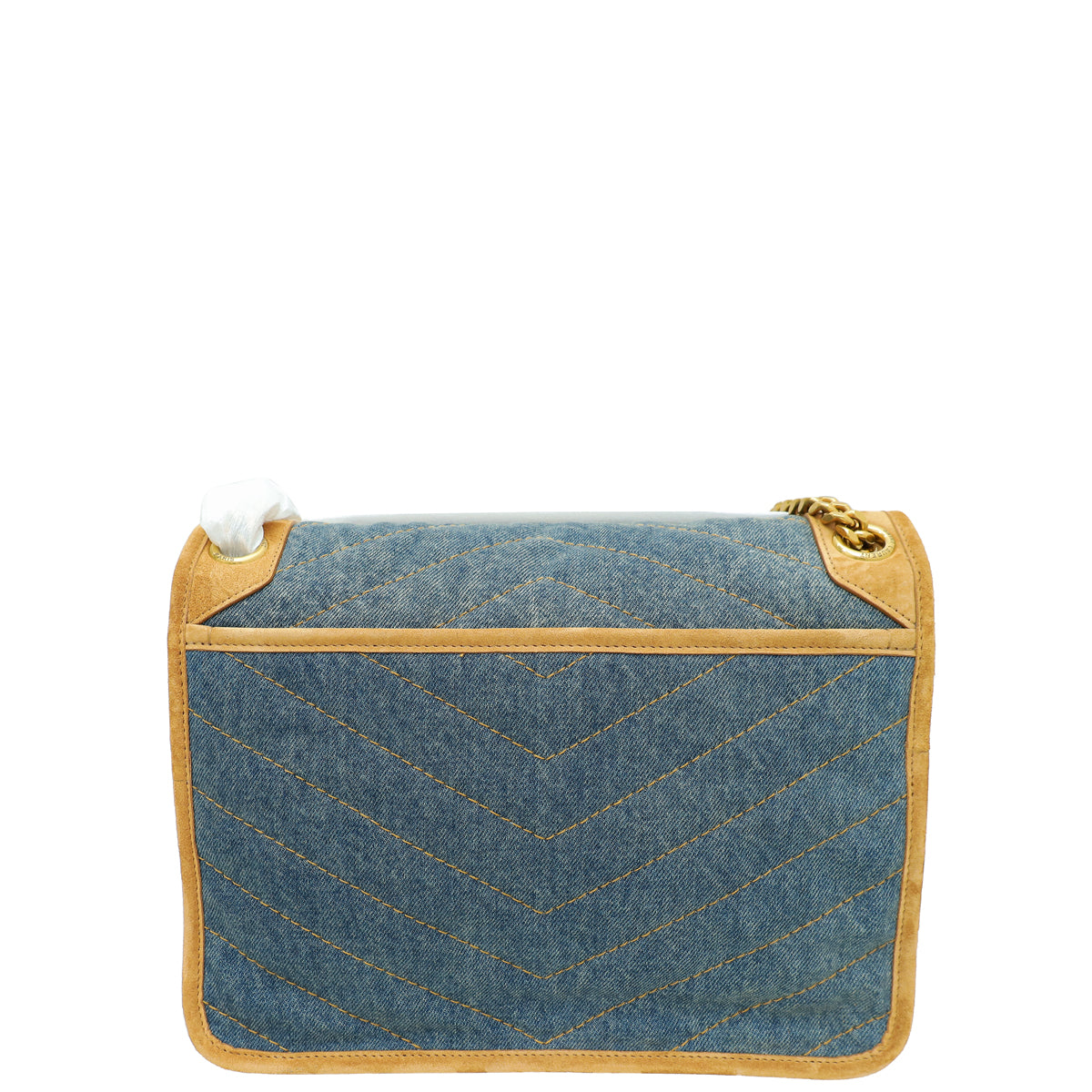 YSL Bicolor Denim Niki Medium Shoulder Bag