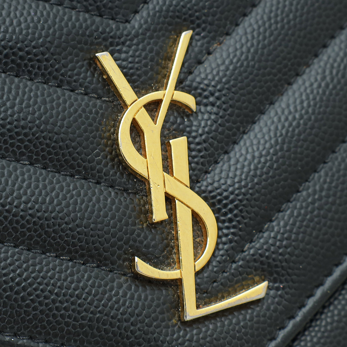 YSL Black Cassandra Classic Wallet On Chain