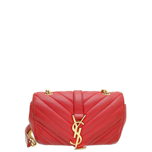 YSL Red Chevron Monogram Classic Baby Chain Bag