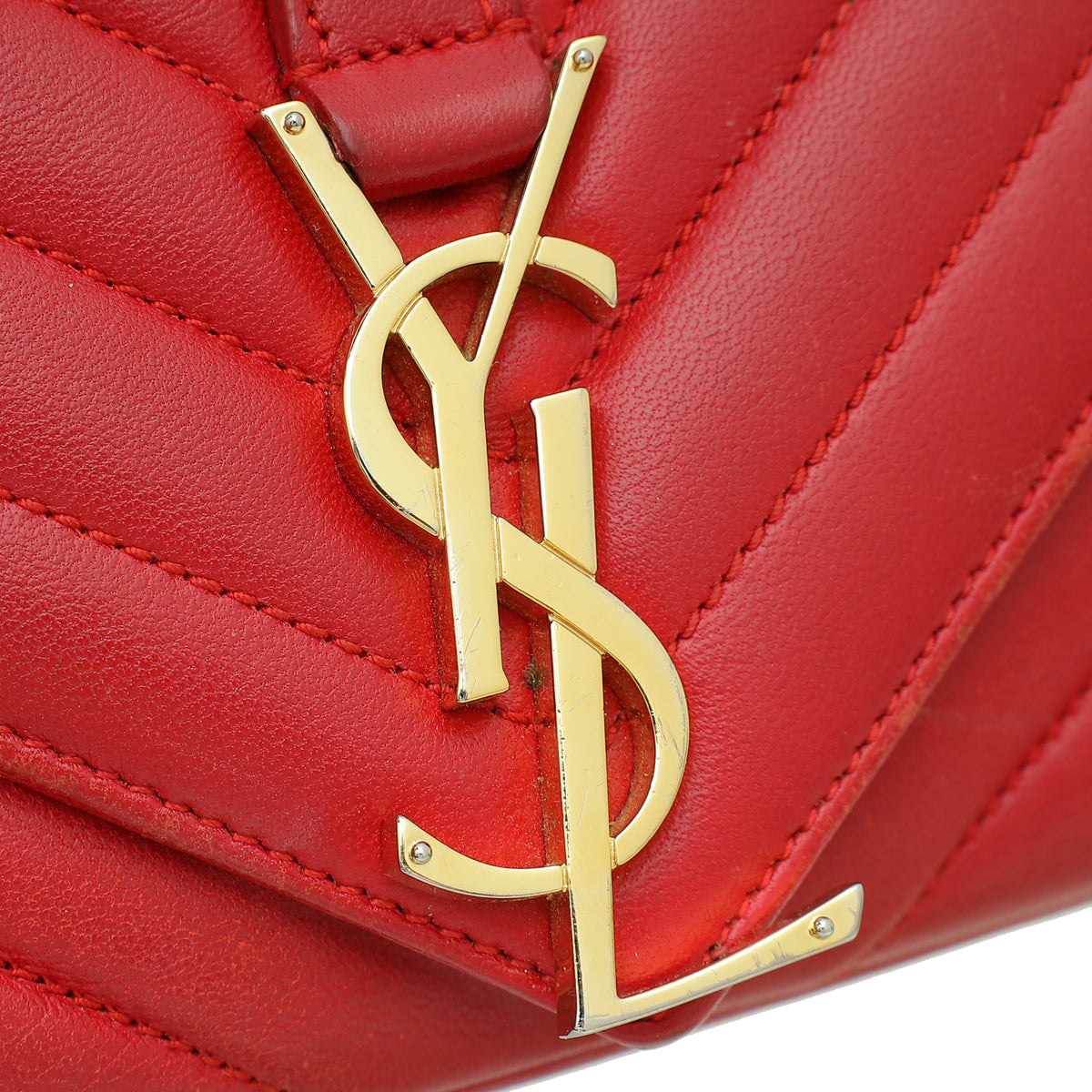 YSL Red Chevron Monogram Classic Baby Chain Bag