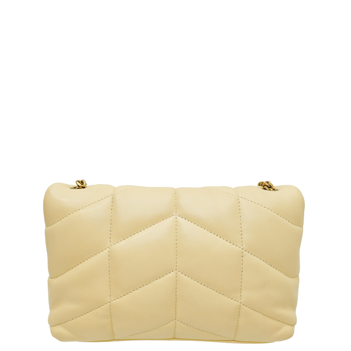 YSL Jaune Pale Toy Puffer Shoulder Bag