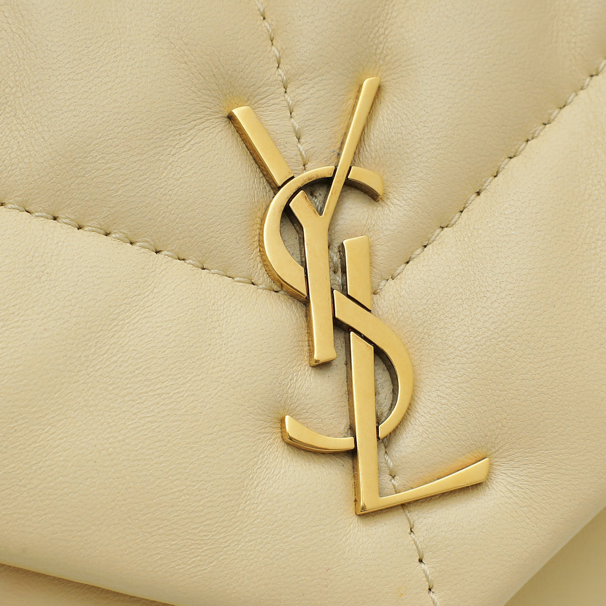 YSL Jaune Pale Toy Puffer Shoulder Bag