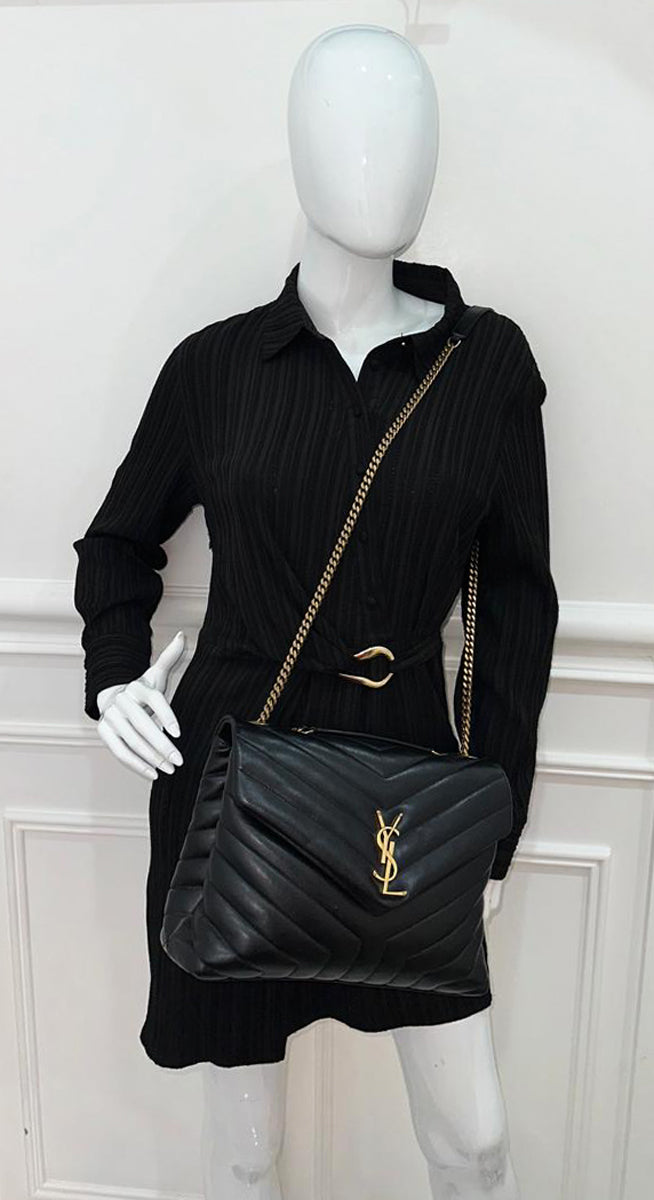 YSL Black Loulou Medium Bag