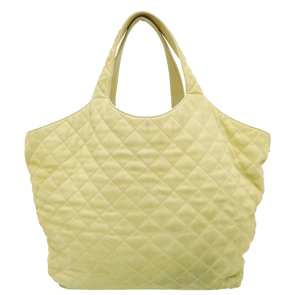 YSL Beige Quilted Nubuck Icare Maxi Shopping Bag