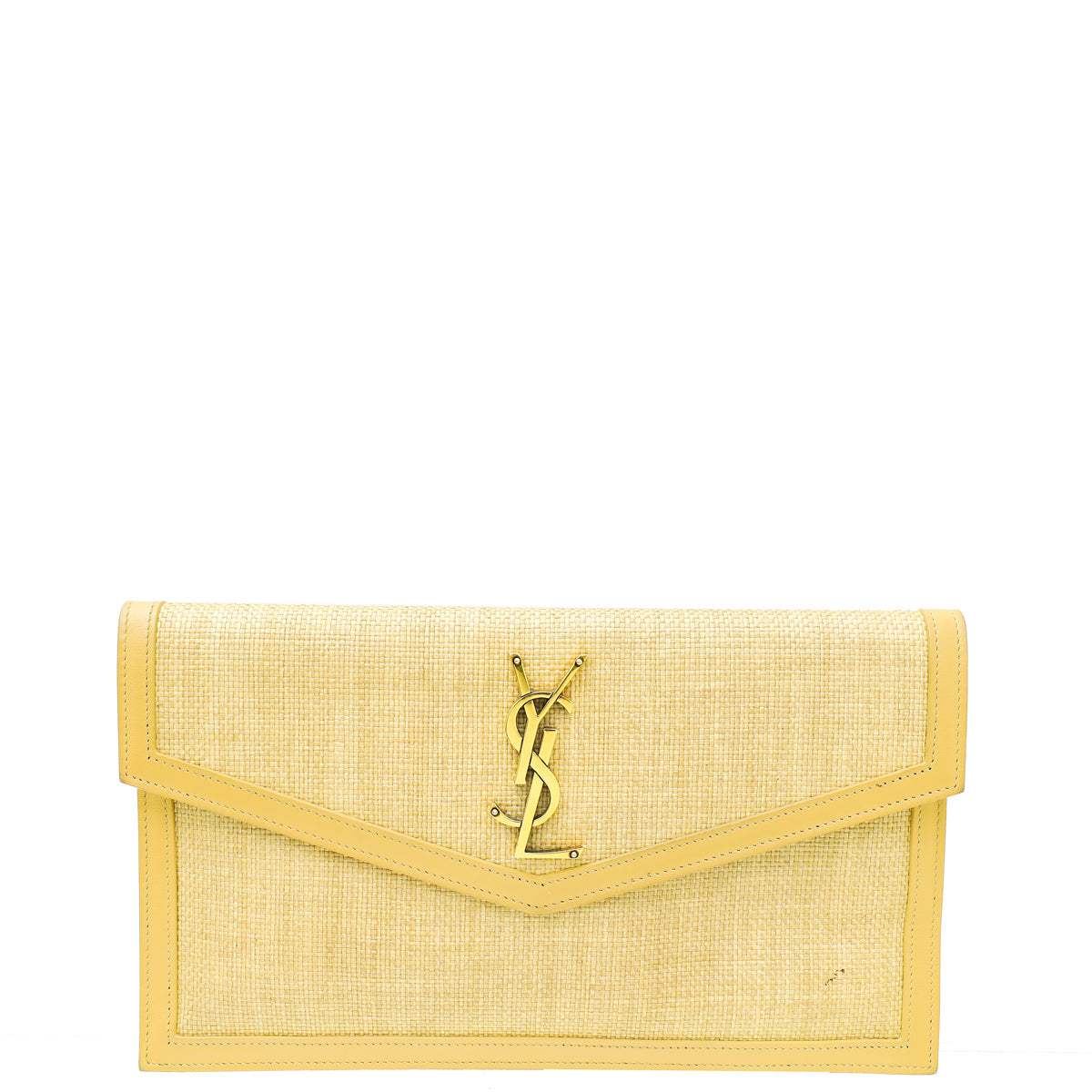 YSL Natural Micro Raffia Uptown Pouch