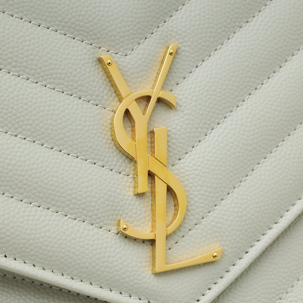 YSL Vintage White Cassandre Envelope Pouch