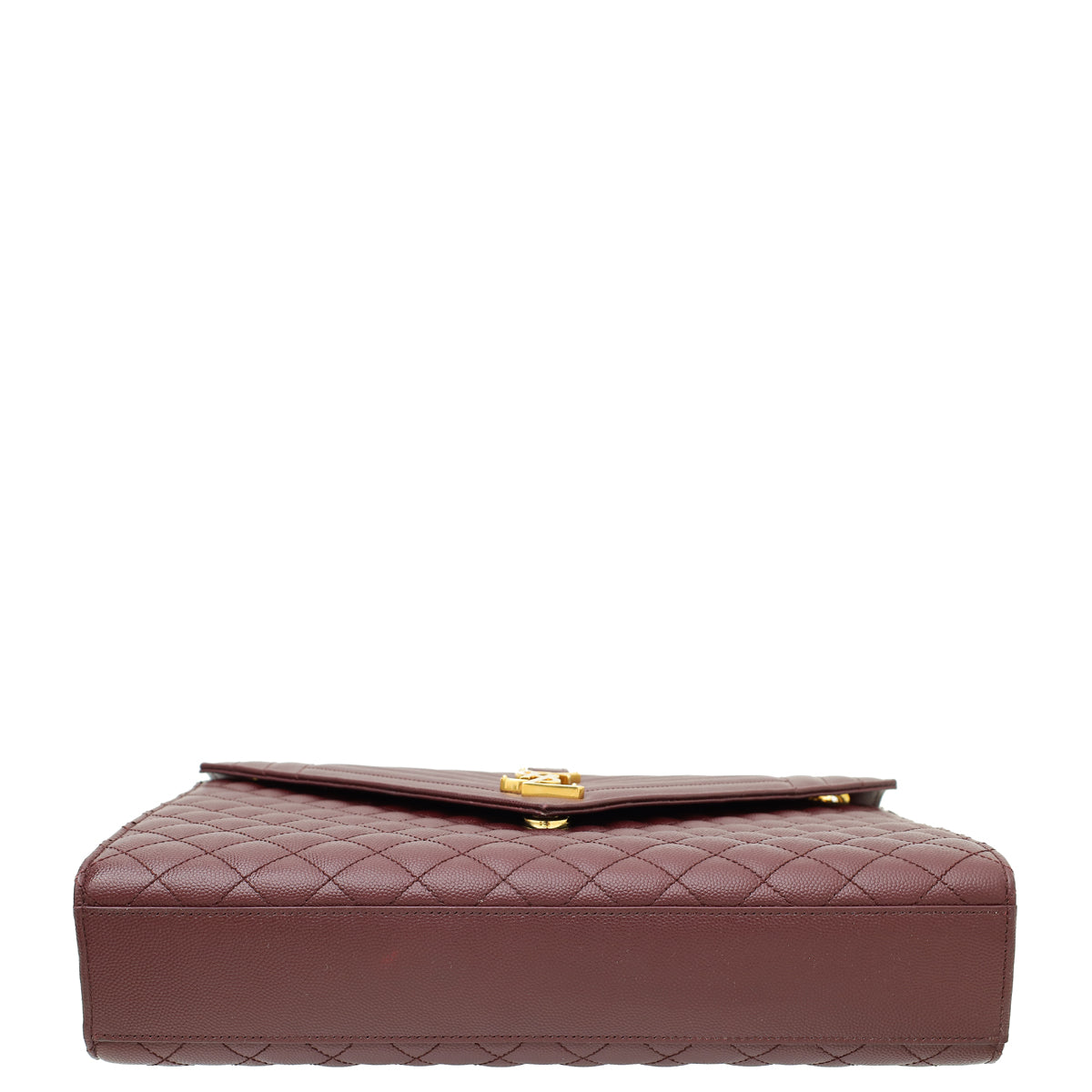 YSL Burgundy Monogram Mix Quilted Envelope Large Shoulder Bag