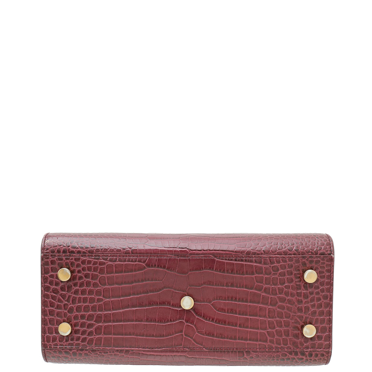 YSL Burgundy Croco Embossed Baby Sac De Jour Bag