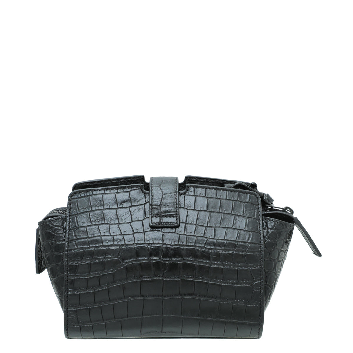 YSL Black Monogram Croco Embossed Toy Cabas Bag