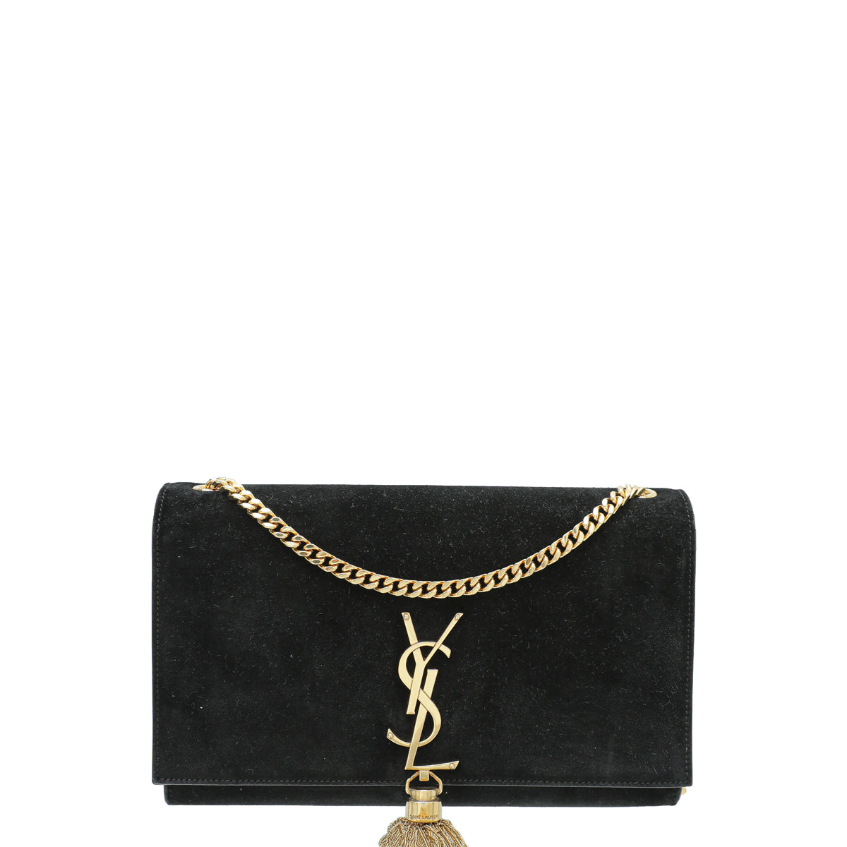 YSL Black Suede Kate Tassel Medium Bag