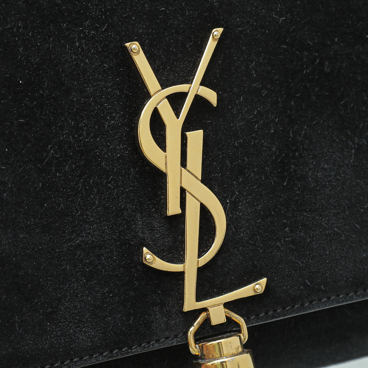 YSL Black Suede Kate Tassel Medium Bag