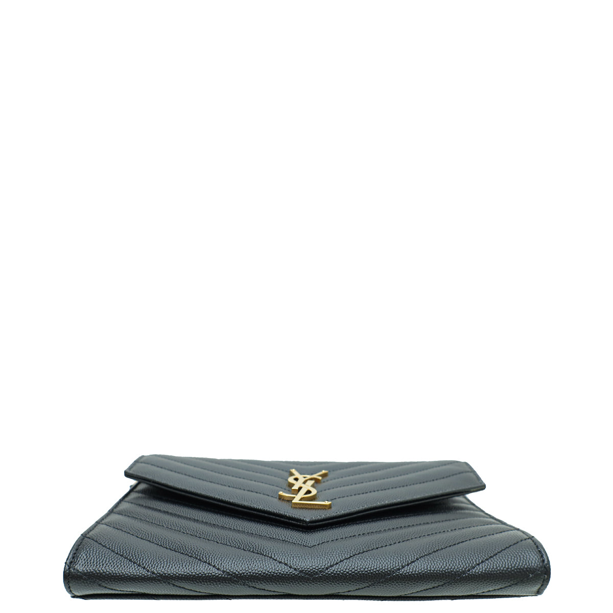 YSL Black Cassandre Envelope Flap Pouch