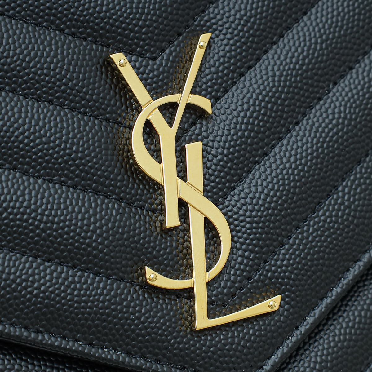 YSL Black Cassandre Envelope Flap Pouch