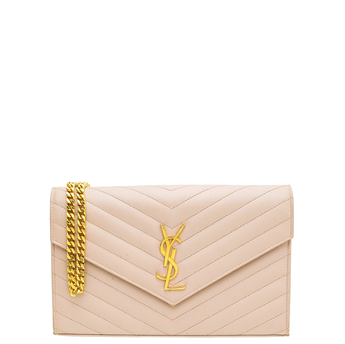 YSL Light Pink Cassandre Chain Wallet