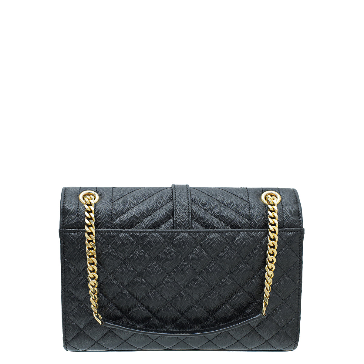 YSL Black Envelope Mix-Quilted Medium Bag