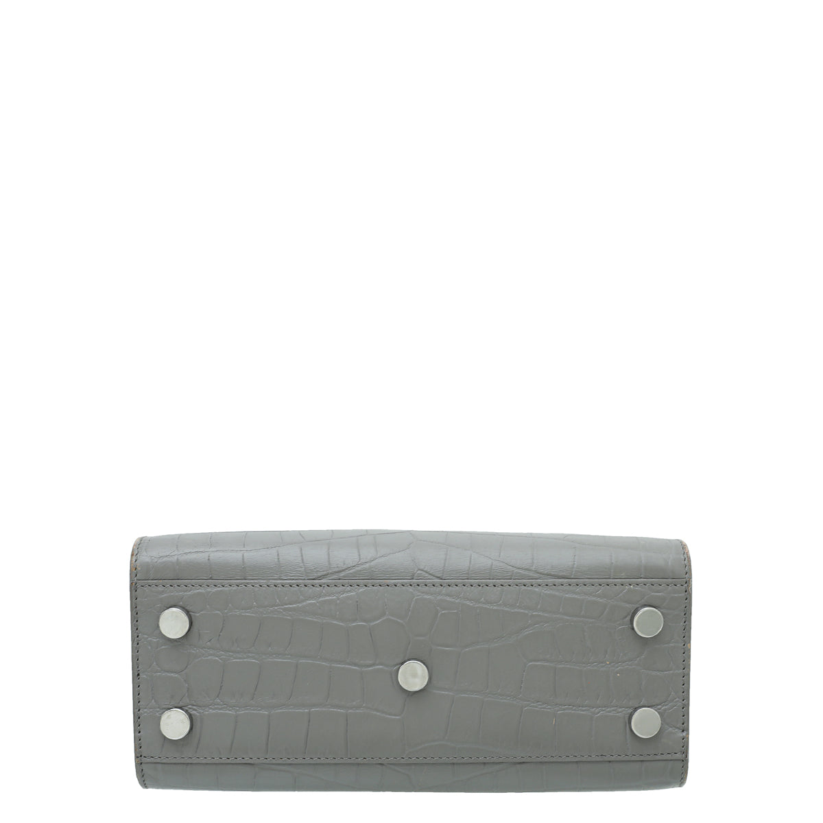 YSL Grey Croc Embossed Sac De Jour Nano Bag