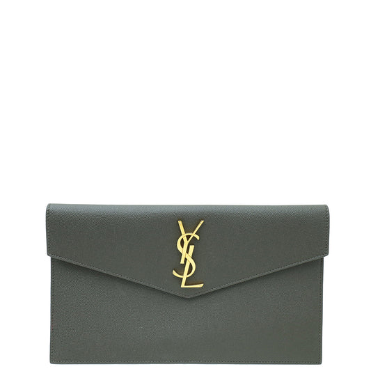 YSL Dark Asphalt Grain De Poudre Uptown Pouch