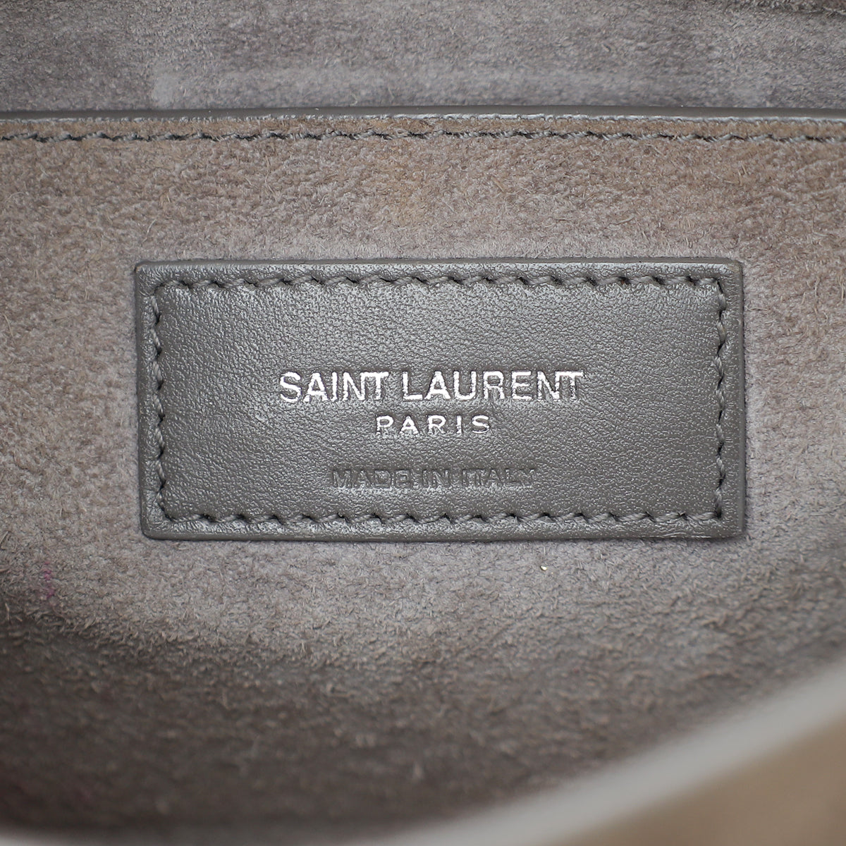 YSL Grey Croco Embossed Sunset Medium Bag