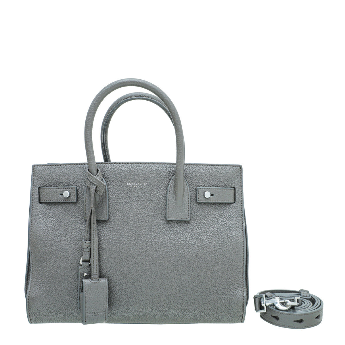 YSL Grey Sac De Jour Souple Baby Bag