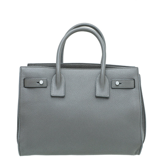 YSL Grey Sac De Jour Souple Baby Bag