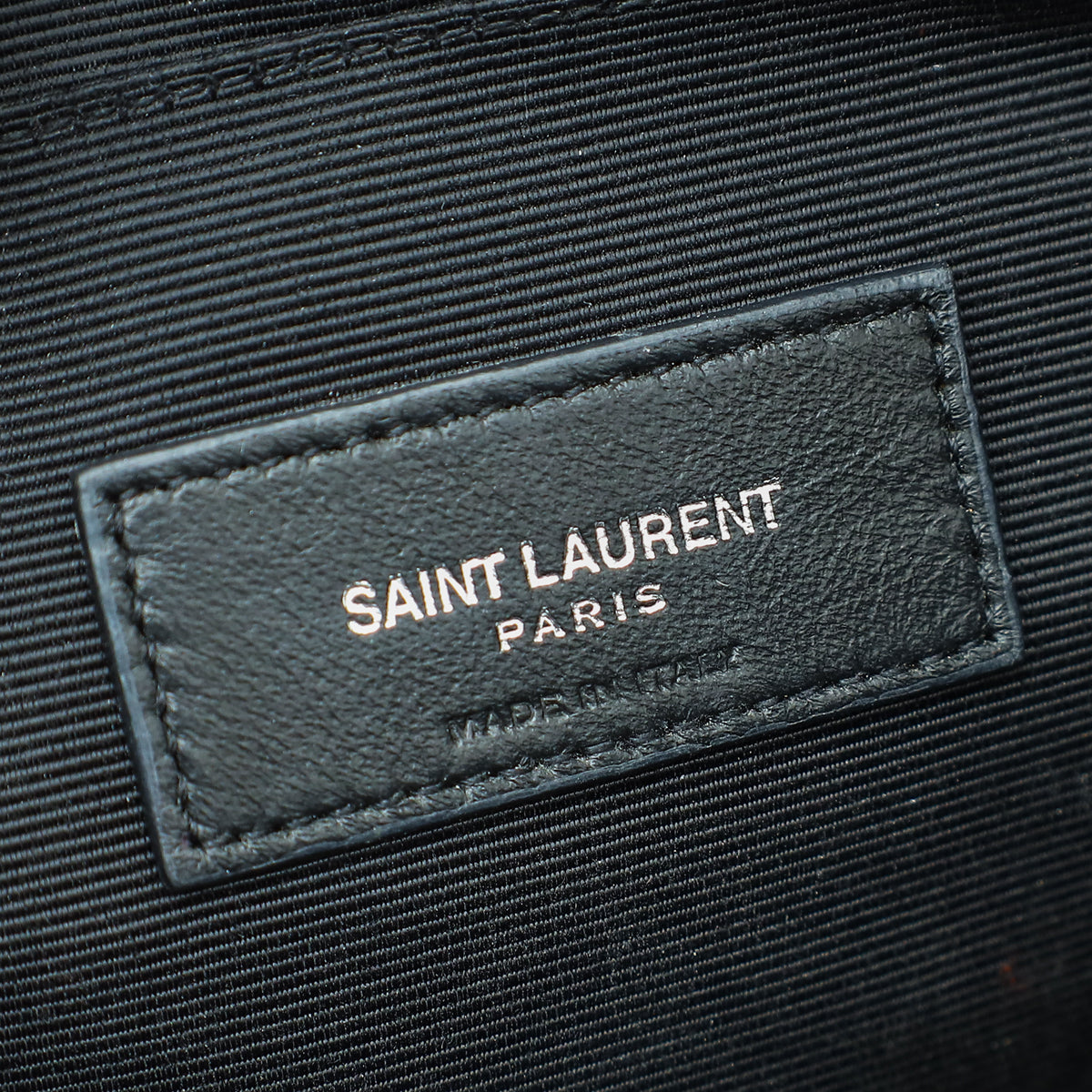 YSL Black Cassandre Chevron Tablet Pouch