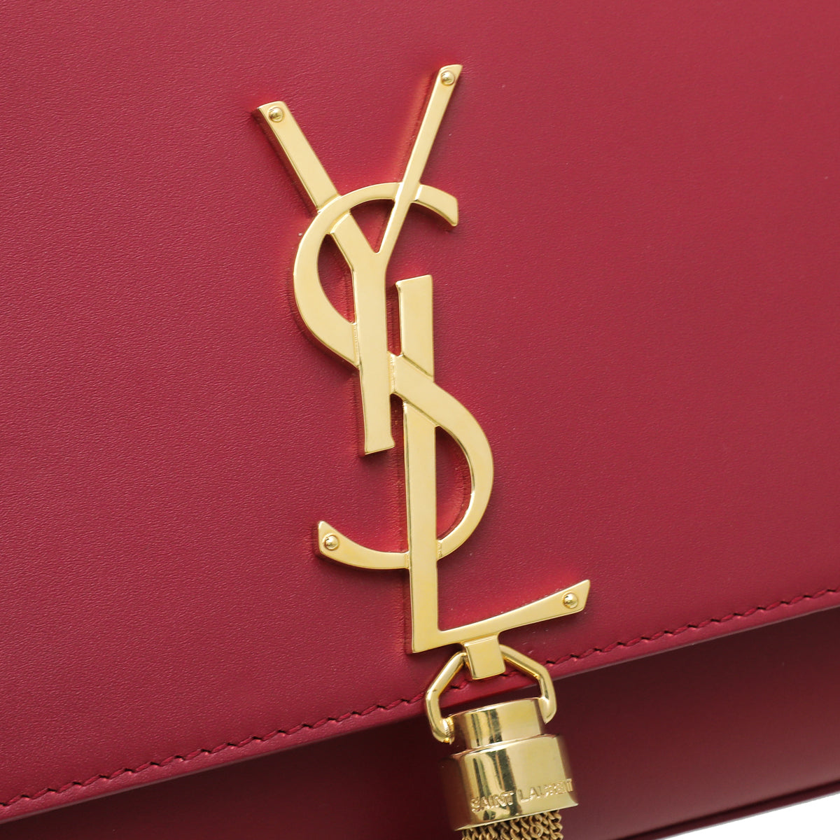 YSL Red Kate Tassel Medium Chain Bag