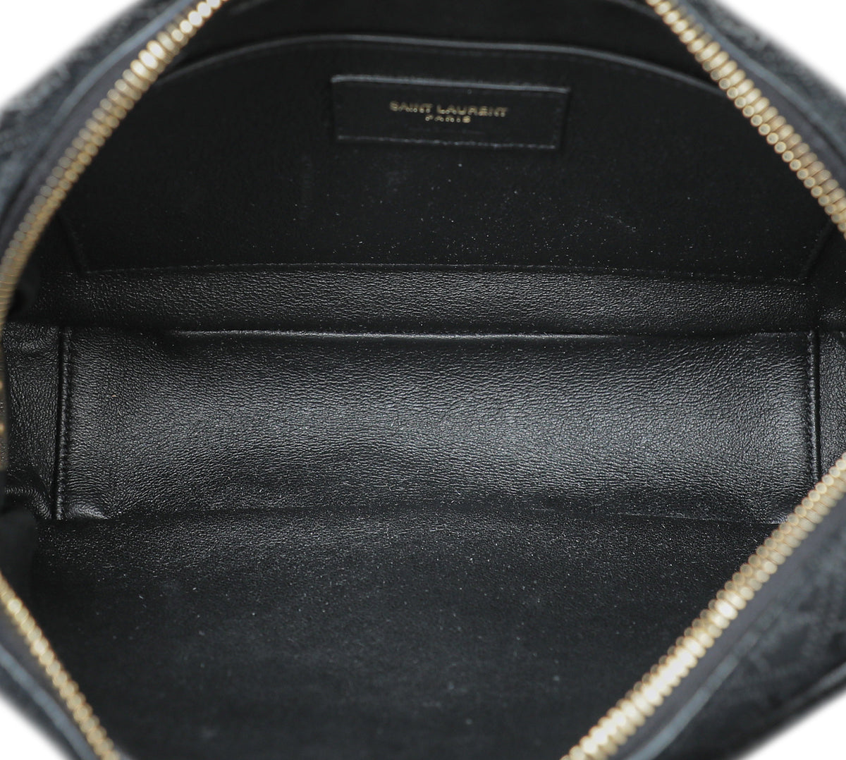 YSL Black Suede Monogram All Over Camera Bag