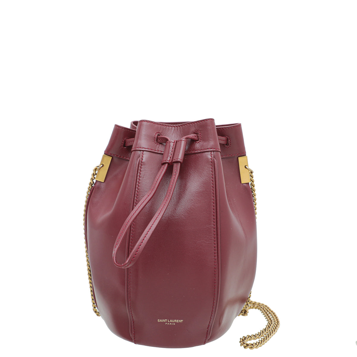 YSL Pale Burgundy Talitha Small Bucket Bag